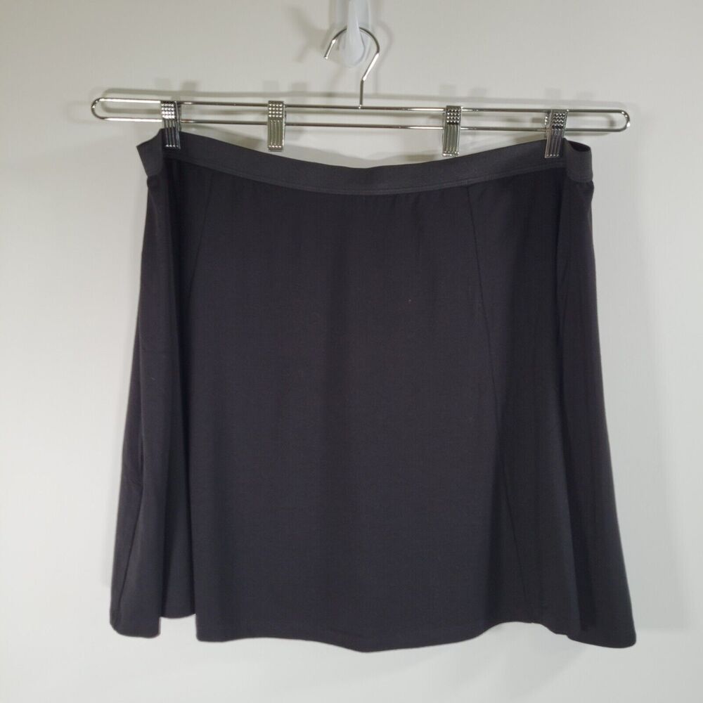 ASOS DESIGN Curve Black A Line Mini Skirt Sz US 22 Elastic Waist Pull On Flippy